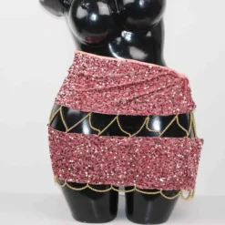 Velours rose foncé or