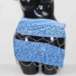 Velours bleu argenté