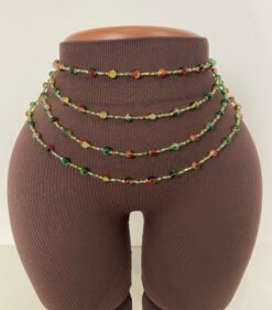 Baya en verre craquelé doré rouge