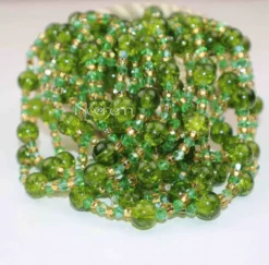 Alternative view of Baya en verre craquelé doré vert