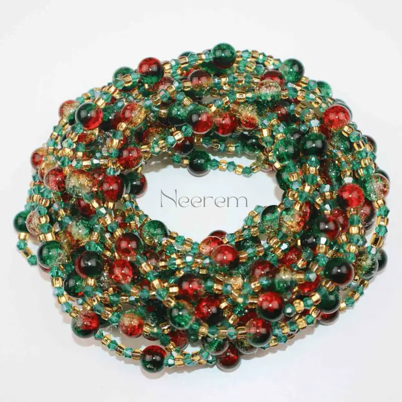 Baya en verre craquelé doré rouge – Image 3